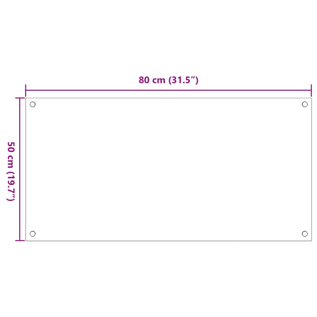 vidaXL Кухненски гърбове, 2 бр, прозрачен, 80x50 см, закалено стъкло