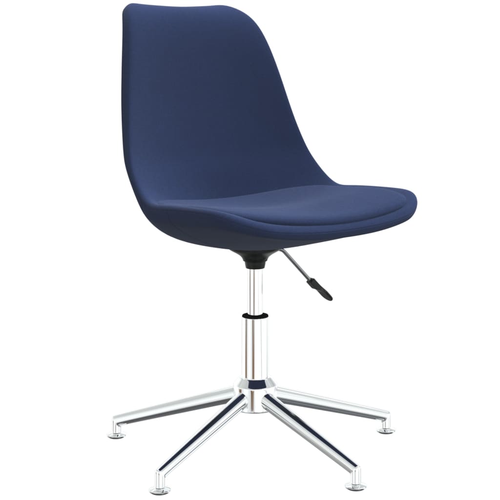 vidaXL Въртящи се трапезни столове, 4 бр, сини, текстил