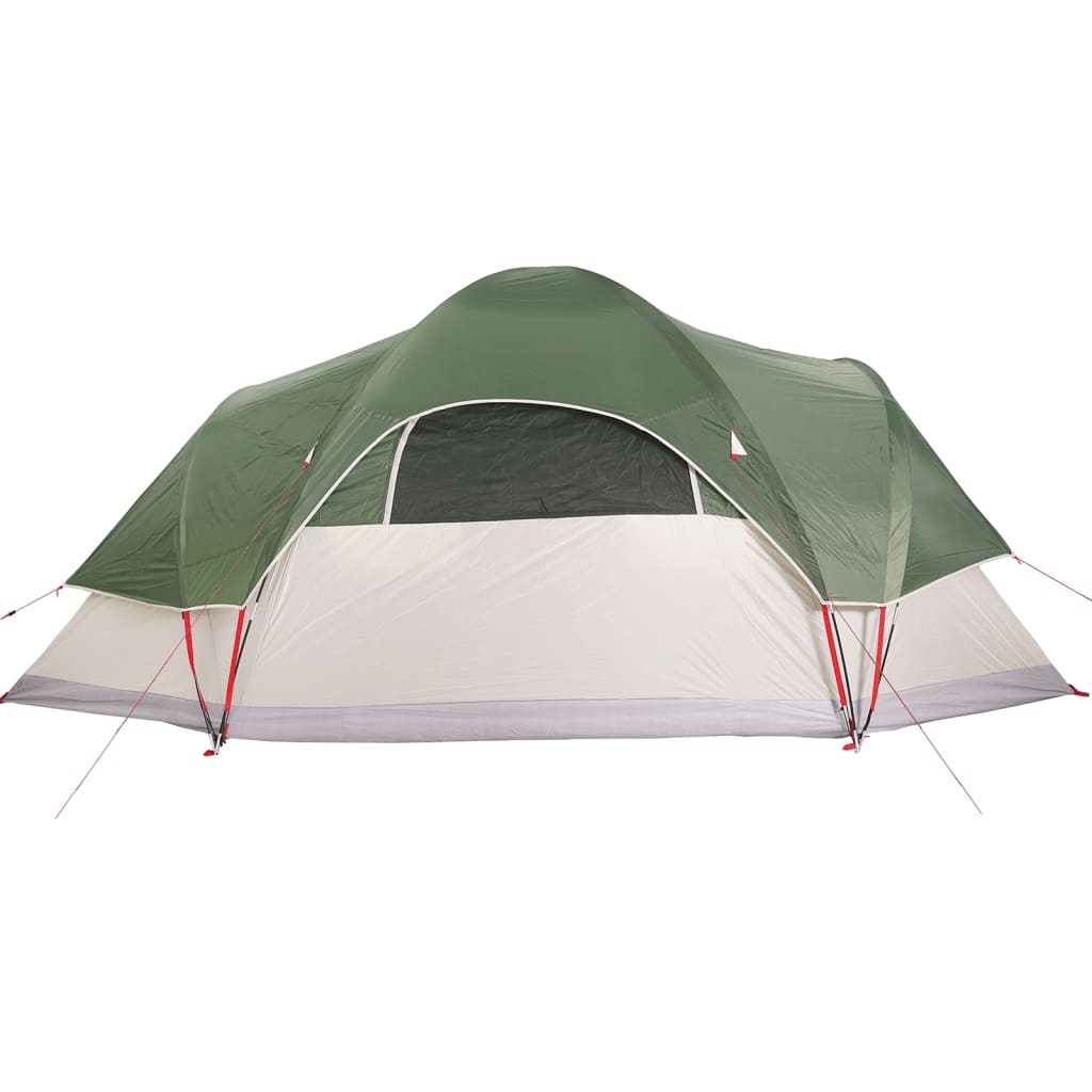 vidaXL Семейна куполна палатка, 9-местна, зелена, водоустойчива