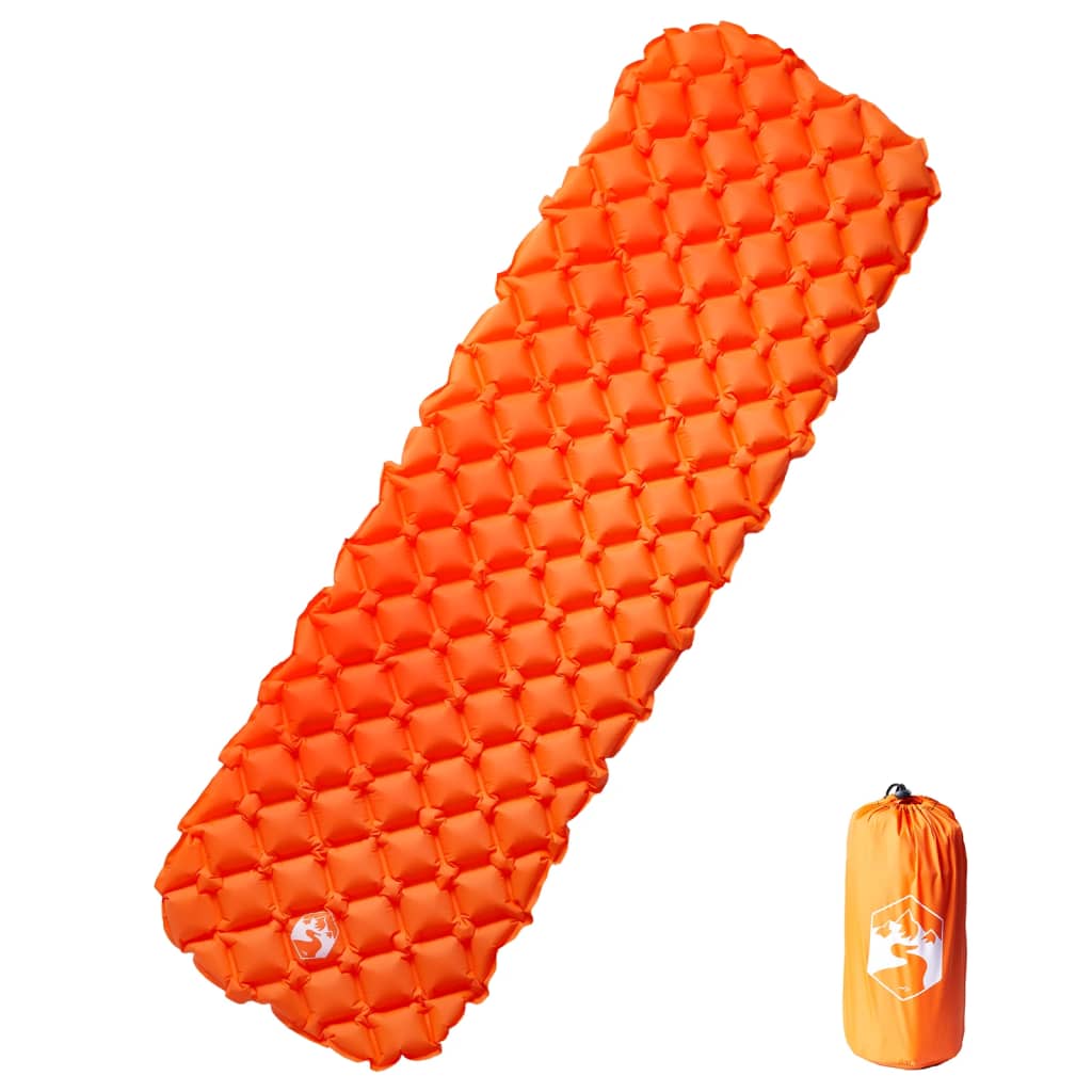 vidaXL Надуваем дюшек за къмпинг за 1 човек оранжев 190x58х6 см