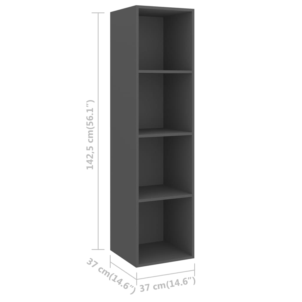 vidaXL Комплект ТВ шкафове от 3 части, сив, инженерно дърво