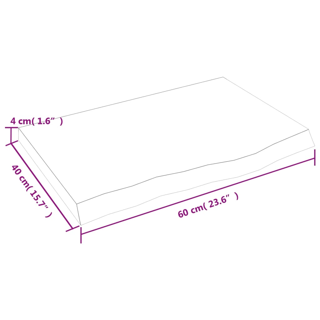 vidaXL Плот за баня тъмнокафяв 60x40x(2-4) см обработено масивно дърво