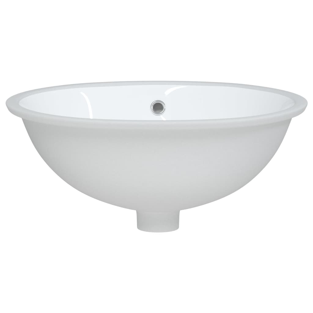 vidaXL Мивка за баня, бяла, 49x40,5x21 см, овална, керамика