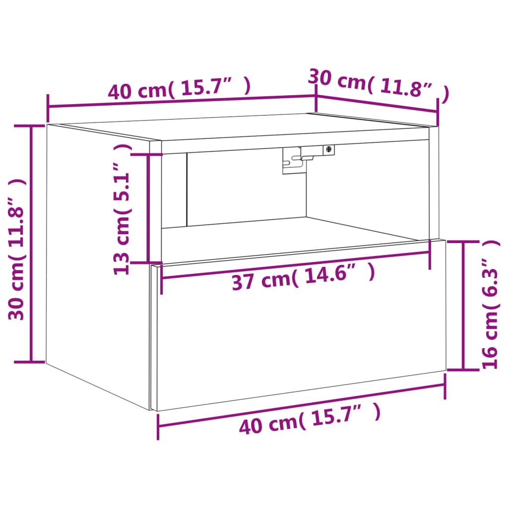 vidaXL Стенни ТВ шкафове 2 бр сив сонома 40x30x30 см инженерно дърво