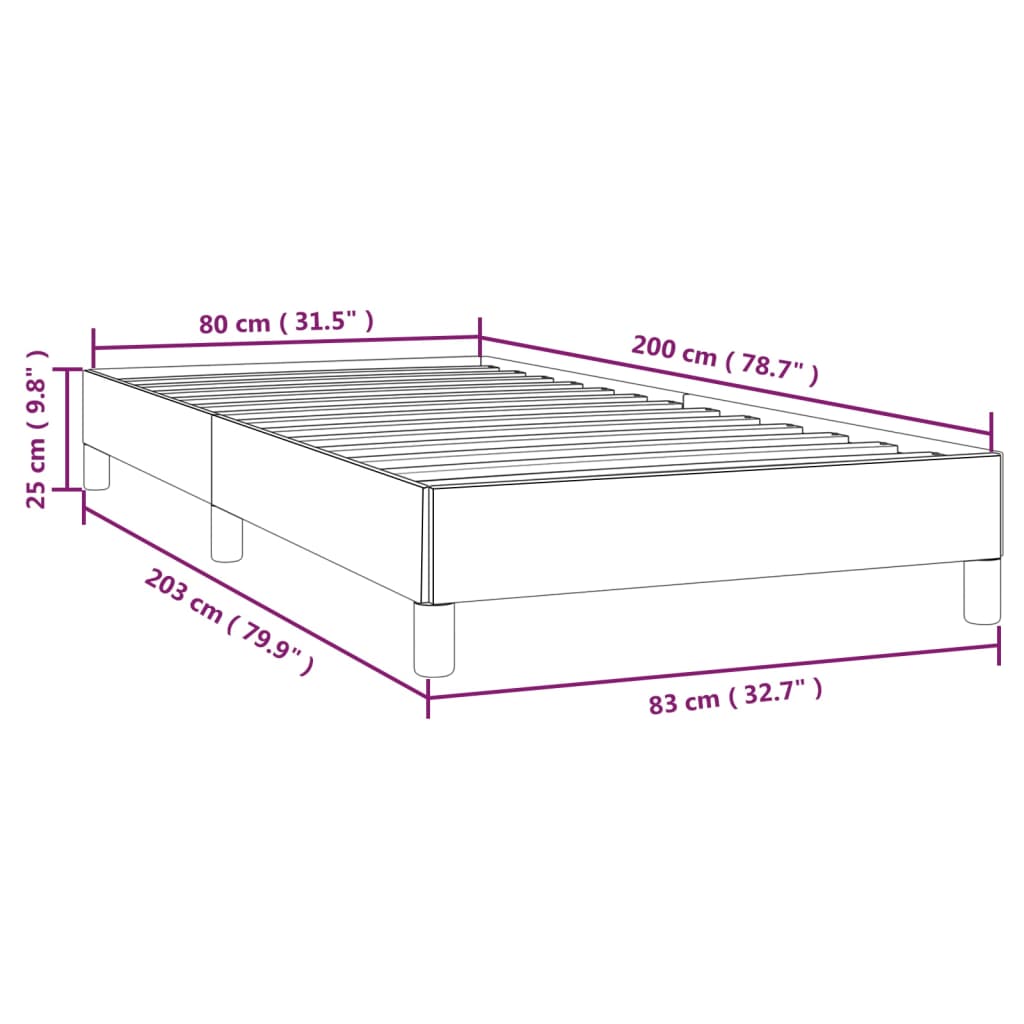 vidaXL Pамка за легло черна 80x200 см , кадифе