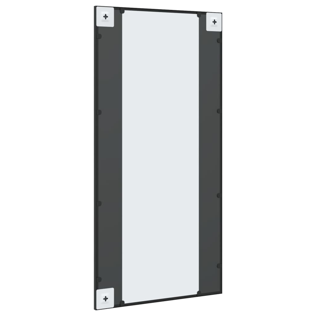 vidaXL Стенно огледало, черно, 50x100 см, правоъгълно, желязо