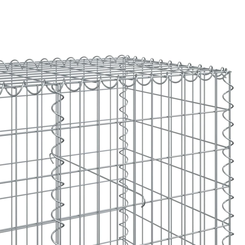 vidaXL Габионна кошница с капак, 1150x100x100 см, поцинковано желязо