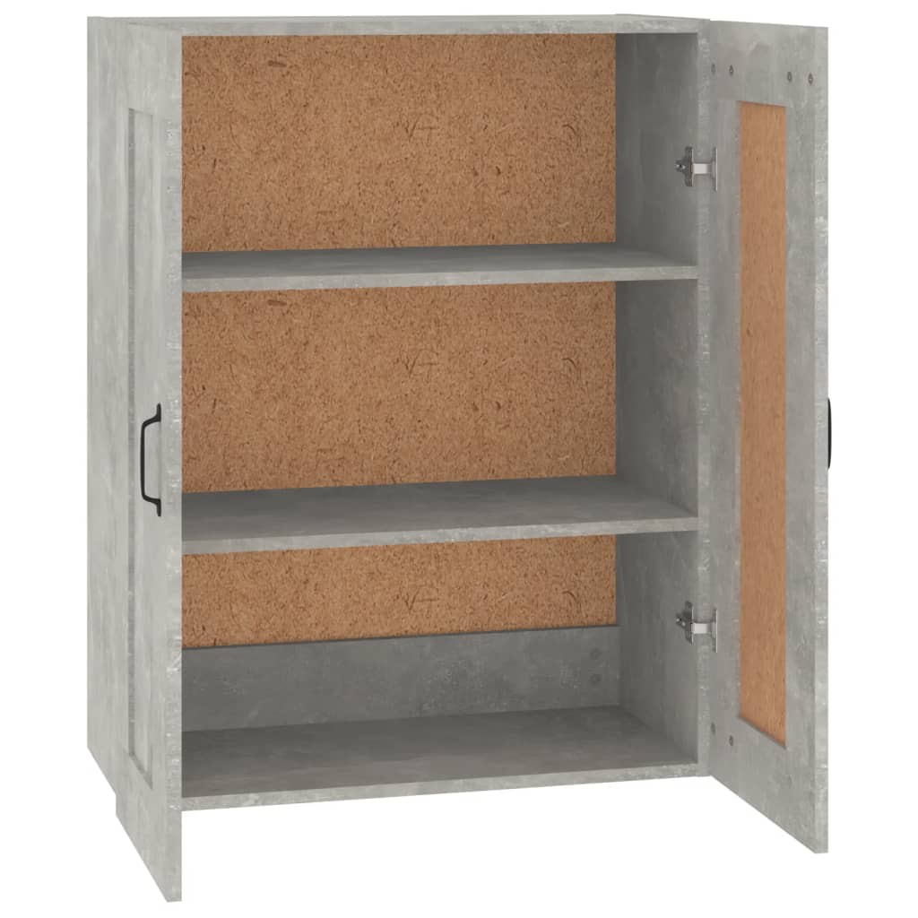 vidaXL Окачен стенен шкаф, бетонно сиво, 69,5x32,5x90 см